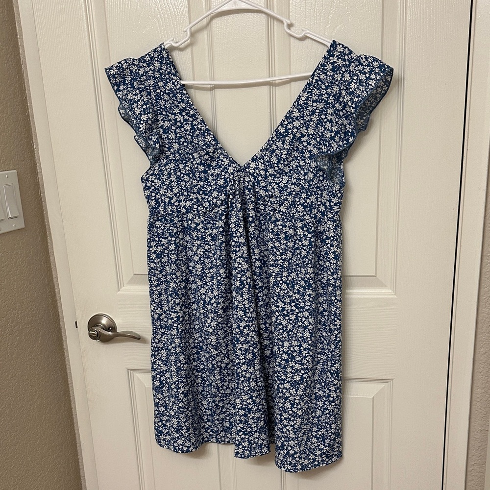 Floral Blue Women's Dress (M)
